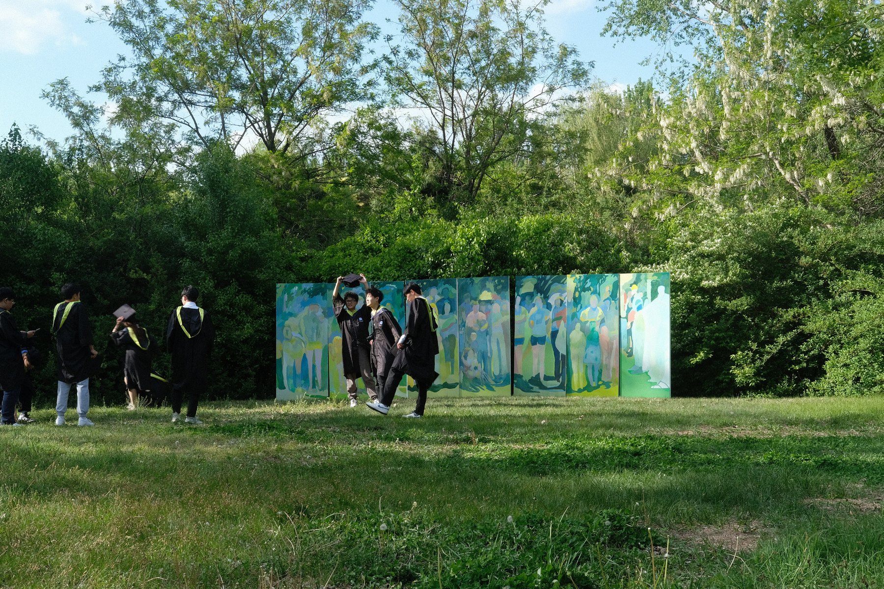 Outdoor graduation exhibition documentation